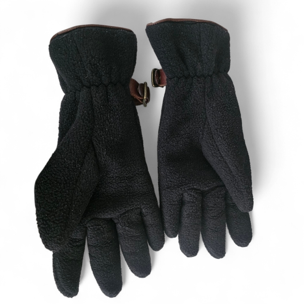 Vintage Polo Sport Ralph Lauren Fleece Gloves Leather Strap Y2K - Picture 5 of 8